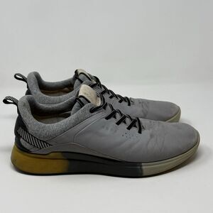 ECCO S Three GoreTex Golf Shoes Mens 10 - 10.5 EU 44 Gray Leather Spikeless